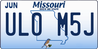 MO license plate UL0M5J