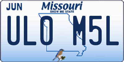 MO license plate UL0M5L