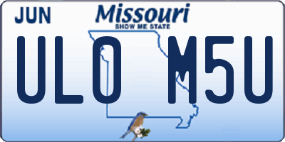 MO license plate UL0M5U