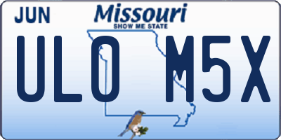 MO license plate UL0M5X