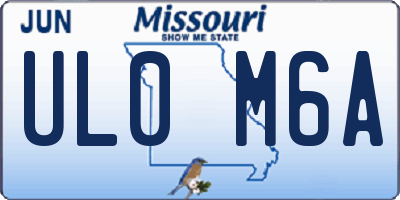 MO license plate UL0M6A