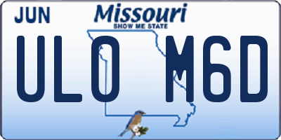 MO license plate UL0M6D