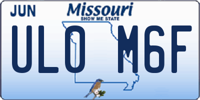 MO license plate UL0M6F