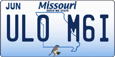 MO license plate UL0M6I
