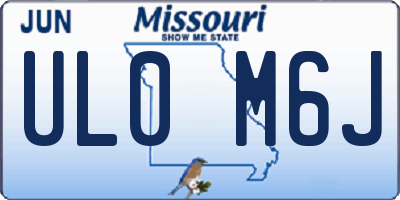 MO license plate UL0M6J