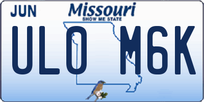 MO license plate UL0M6K