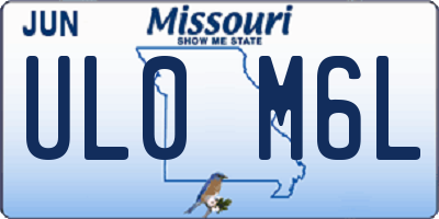 MO license plate UL0M6L