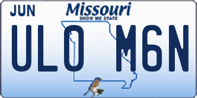 MO license plate UL0M6N