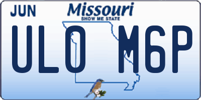 MO license plate UL0M6P