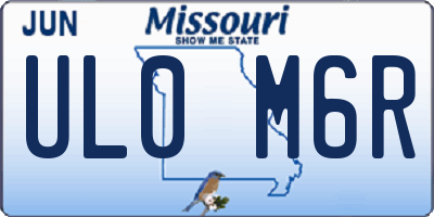MO license plate UL0M6R