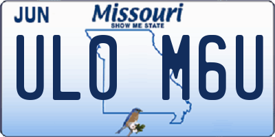 MO license plate UL0M6U