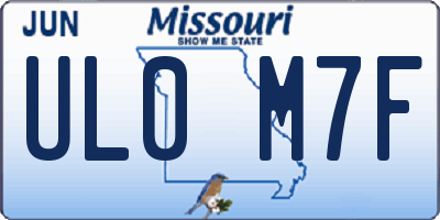 MO license plate UL0M7F