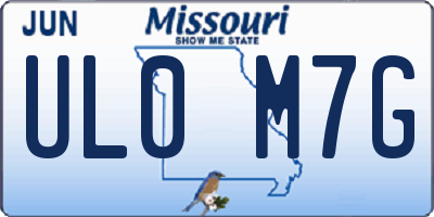 MO license plate UL0M7G