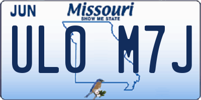 MO license plate UL0M7J