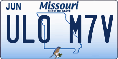 MO license plate UL0M7V
