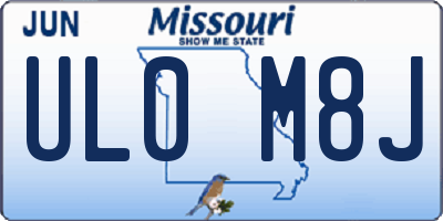 MO license plate UL0M8J