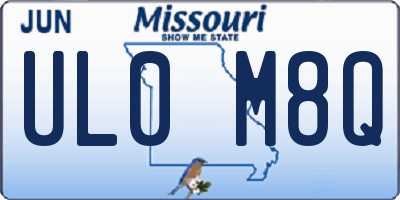 MO license plate UL0M8Q