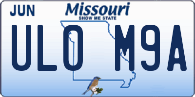 MO license plate UL0M9A