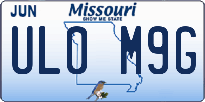 MO license plate UL0M9G