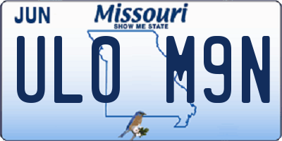 MO license plate UL0M9N