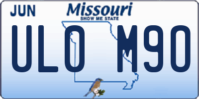 MO license plate UL0M9O
