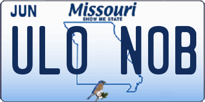 MO license plate UL0N0B