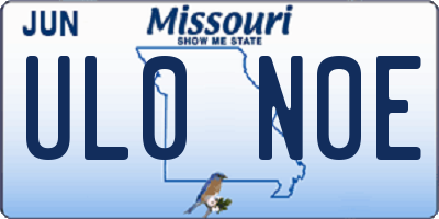 MO license plate UL0N0E