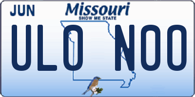 MO license plate UL0N0O
