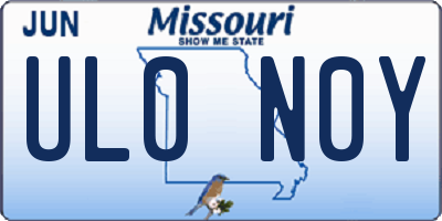 MO license plate UL0N0Y