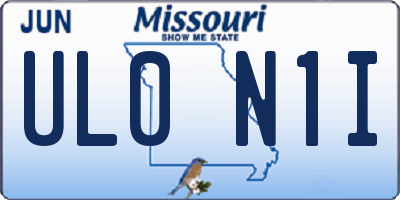 MO license plate UL0N1I