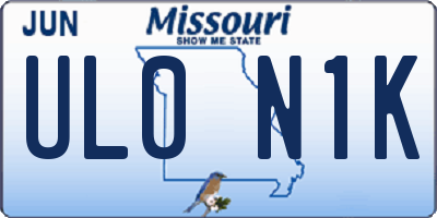 MO license plate UL0N1K