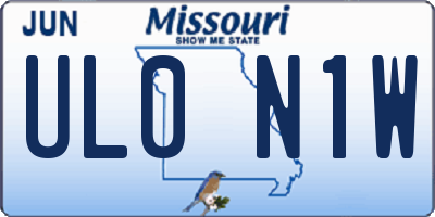 MO license plate UL0N1W