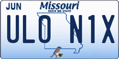 MO license plate UL0N1X