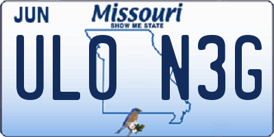 MO license plate UL0N3G