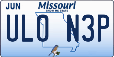 MO license plate UL0N3P