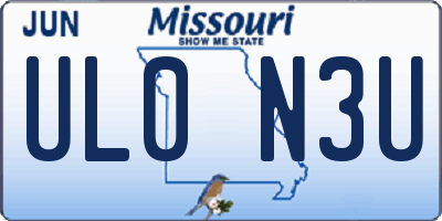 MO license plate UL0N3U