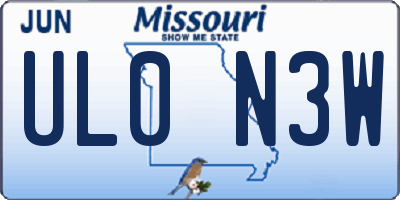 MO license plate UL0N3W