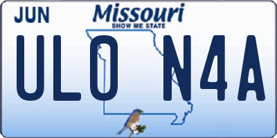 MO license plate UL0N4A
