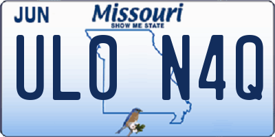 MO license plate UL0N4Q