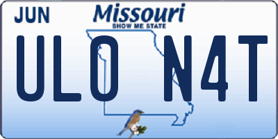 MO license plate UL0N4T