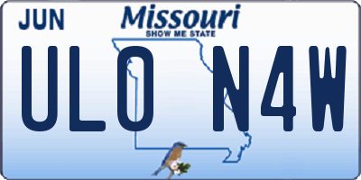 MO license plate UL0N4W