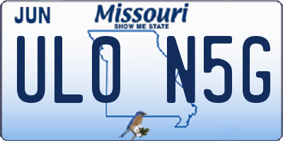 MO license plate UL0N5G