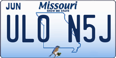 MO license plate UL0N5J