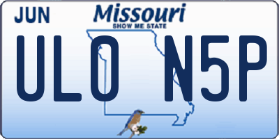 MO license plate UL0N5P