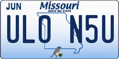 MO license plate UL0N5U