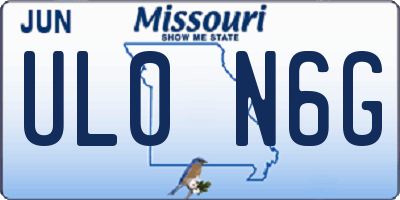 MO license plate UL0N6G