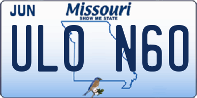 MO license plate UL0N6O