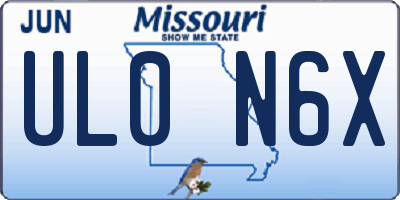 MO license plate UL0N6X