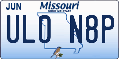 MO license plate UL0N8P