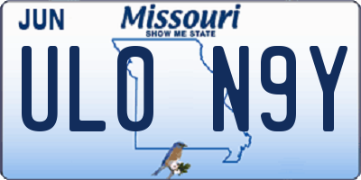 MO license plate UL0N9Y